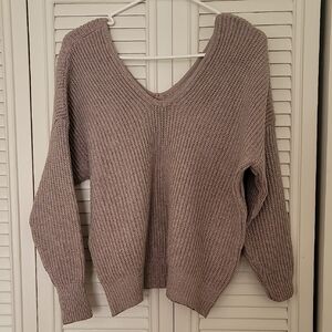 SHEIN V-Neck Sweater - Soft Brown